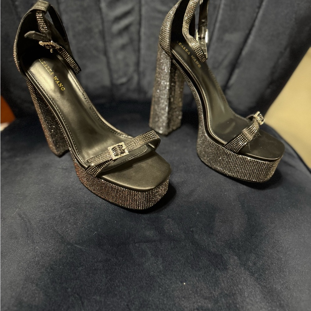 Elegant Black and Silver Platform Heels - New without tags!